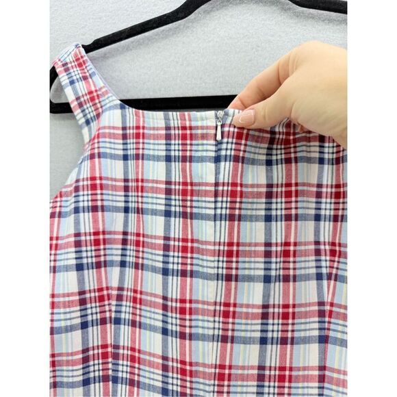 Vintage Y2K Tommy Hilfiger Womens Red Blue Plaid Sheath Mini Dress Size 4 - Picture 4 of 10